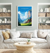 Lauterbrunnen Travel Print, Travel Poster of Lauterbrunnen, Lauterbrunnen Gift, Switzerland Art Gift,Wall Art Print NQ Media Designs
