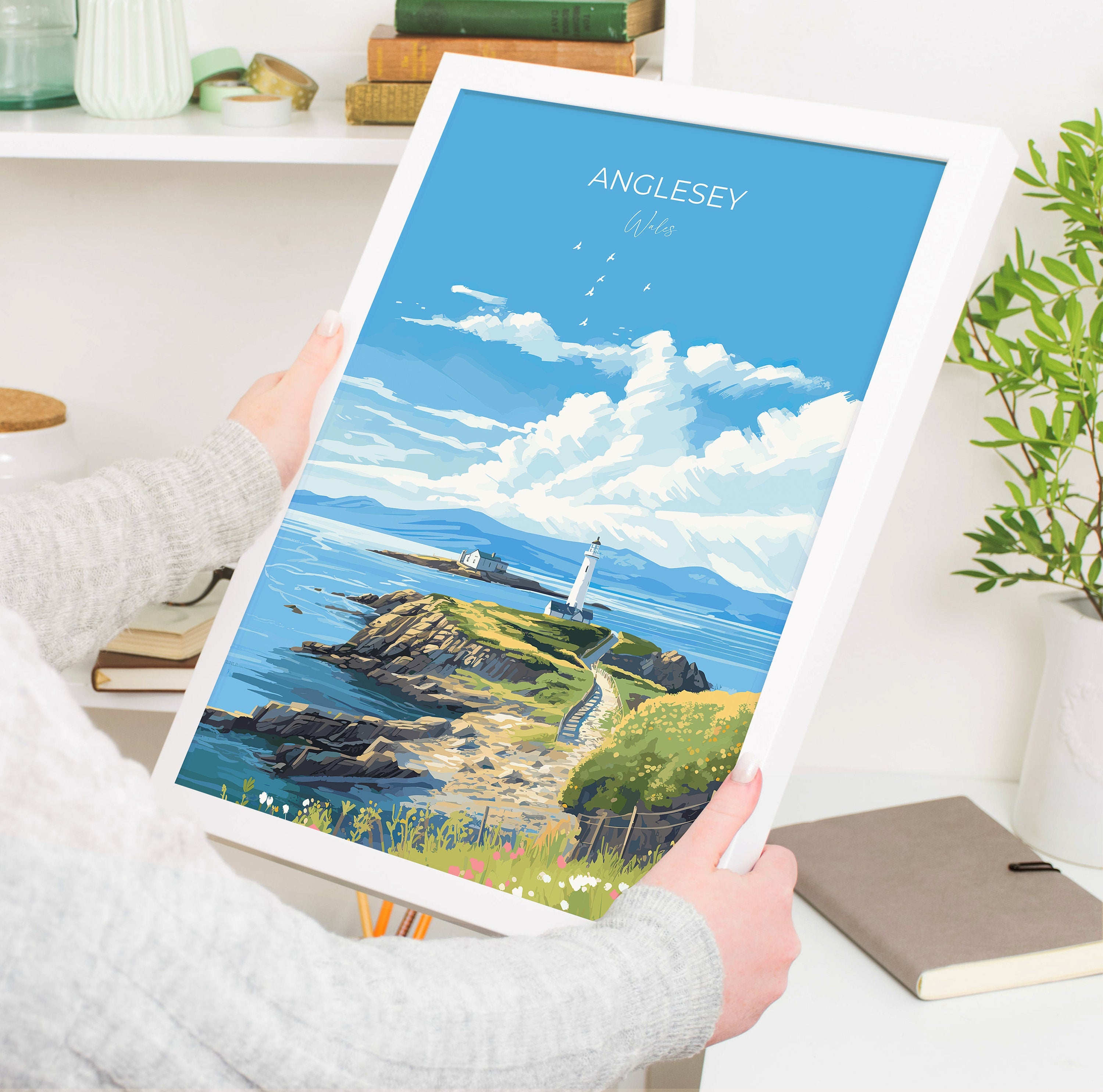 Anglesey Travel Print, Anglesey Travel Poster, Wales, Welsh Art, Anglesey Gift, Wall Art Print NQ Media Designs