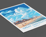 Great Yarmouth Travel Print, Travel Poster of Great Yarmouth , Norfolk Gift, England, Norfolk Art, Great Yarmouth Gift, Wall Art Print NQ Media Designs