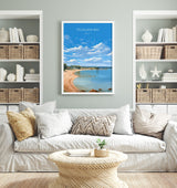 Studland Bay Travel Poster, Travel Print of Studland Bay, England, Dorset Coast Art, Dorset Gift, Wall Art Print NQ Media Designs