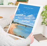 Studland Bay Travel Poster, Travel Print of Studland Bay, England, Dorset Coast Art, Dorset Gift, Wall Art Print NQ Media Designs