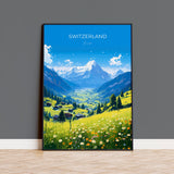 Switzerland Travel Poster, Travel Print of Switzerland, Alps, Swiss Art, Switzerland Gift, Wall Art Print NQ Media Designs