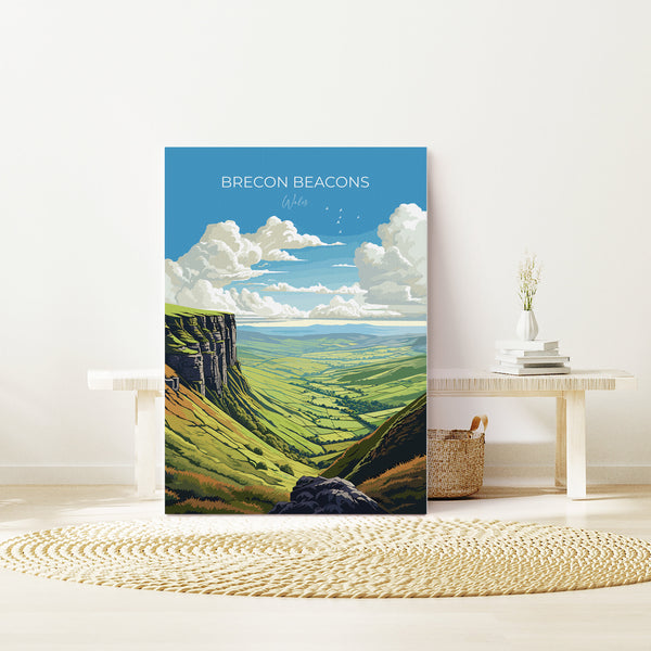 Brecon Beacons Print, Brecon Beacons Travel Poster, Wales, Welsh Art, Brecon Beacons Gift, Wall Art Print