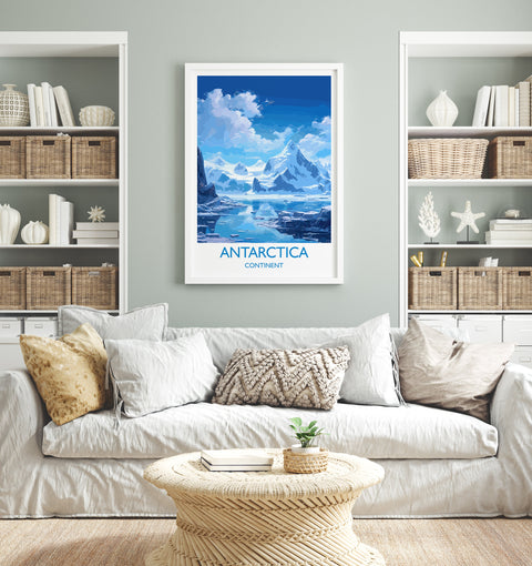 Antarctica Travel Print, Travel Poster of Antarctica, Antarctica Gift, Antarctica Art Gift,  Wall Art Print
