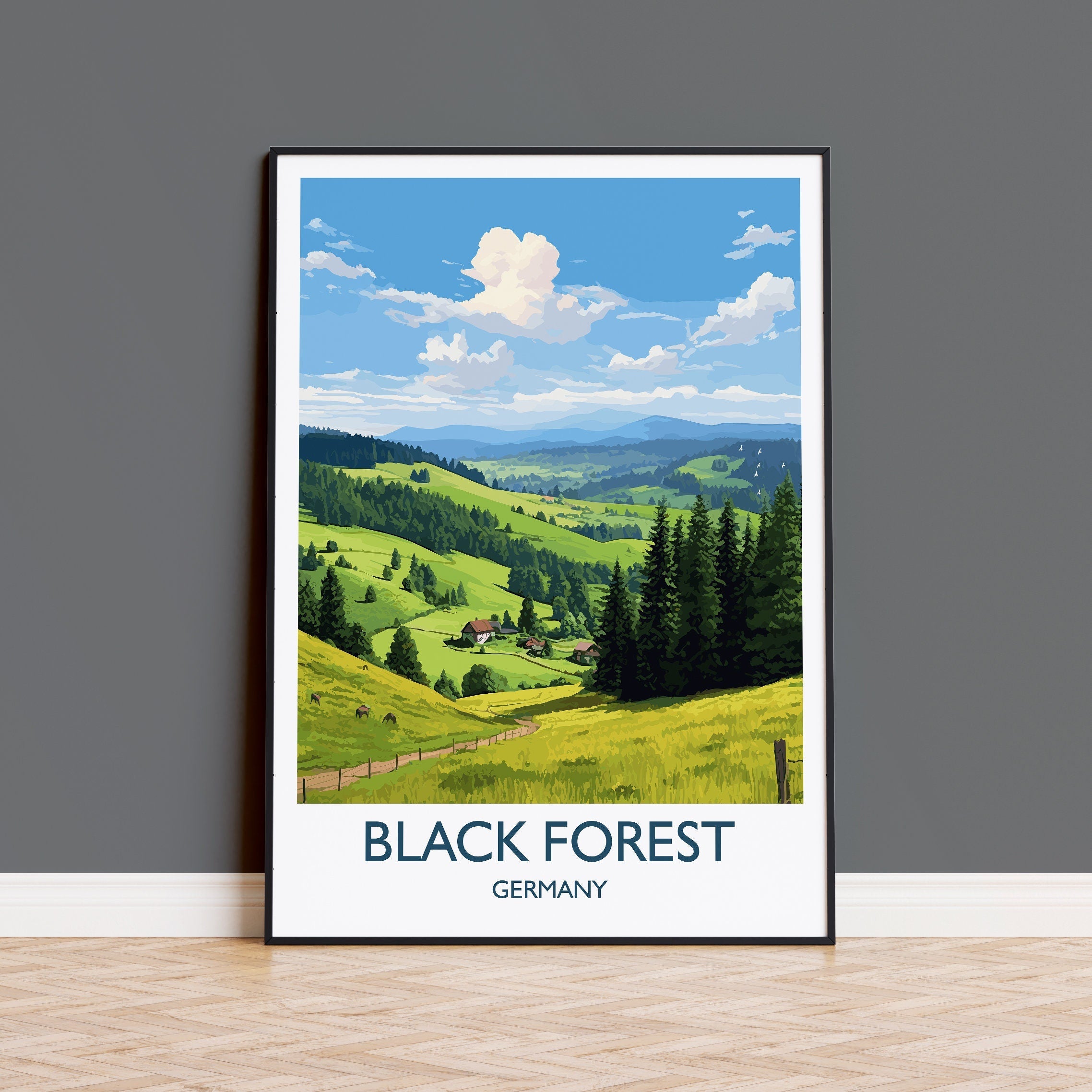 Black Forest Travel Print, Travel Poster of Black Forest , Black ForestGift,Germany Art Gift,Wall Art Print NQ Media Designs