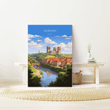Durham Travel Print, Travel Poster of Durham, County Durham, England, Durham Art, Durham Gift, Wall Art Print NQ Media Designs