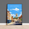 Bury St Edmunds Travel Print, Travel Poster of Bury St Edmunds, Suffolk, England, Suffolk Art, Bury St Edmunds Gift,