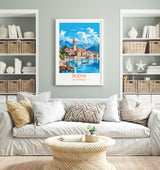 Budva Travel Poster, Budva Travel Print, Montenegro Art Gift, Europe Art, Budva Gift, Wall Art Print NQ Media Designs