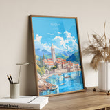 Budva Travel Poster, Budva Travel Print, Montenegro Art Gift, Europe Art, Budva Gift, Wall Art Print NQ Media Designs