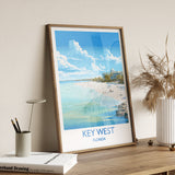 Key West Travel Print, Travel Poster of Key West , Key West Gift,Florida Art Gift,USA Wall Art Print NQ Media Designs