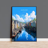Alesund Print, Travel Poster of Alesund, Norway, Alesund Gift, Travel Gift NQ Media Designs