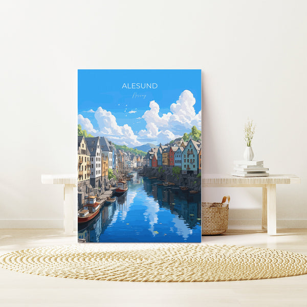Alesund Print, Travel Poster of Alesund, Norway, Alesund Gift, Travel Gift