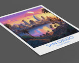 San Diego Travel Poster, Travel Print of San Diego, California, San Diego Gift, USA Gift, Wall Art Print NQ Media Designs