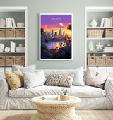 San Diego Travel Poster, Travel Print of San Diego, California, San Diego Gift, USA Gift, Wall Art Print NQ Media Designs