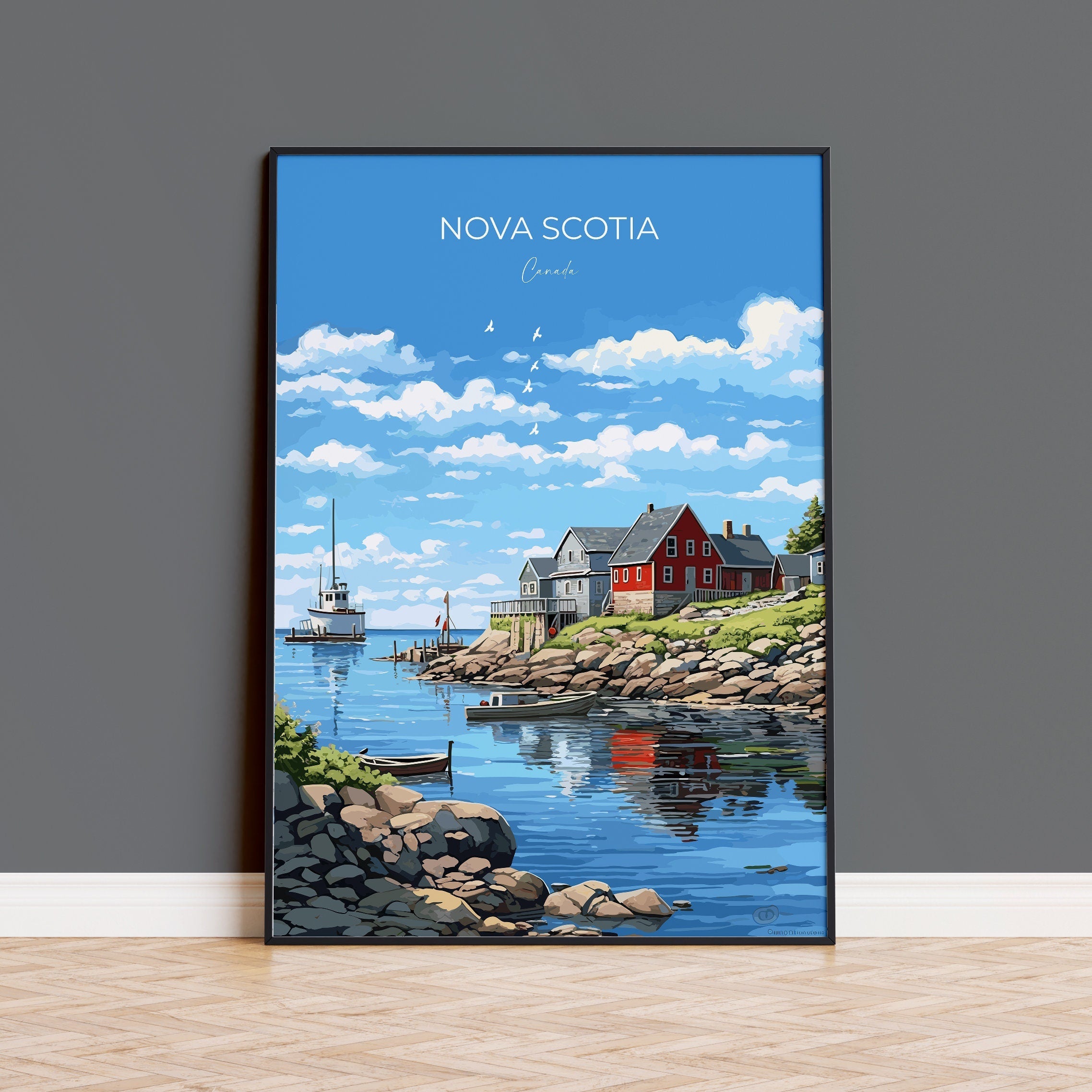 Nova Scotia Print, Travel Poster of Nova Scotia, Nova Scotia Gift, Canada Art Gift, Travel Gift NQ Media Designs
