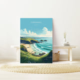 Cornwall Travel Print, Travel Poster of Cornwall, England, Cornwall Art, Cornwall Gift, Wall Art Print NQ Media Designs