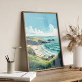 Cornwall Travel Print, Travel Poster of Cornwall, England, Cornwall Art, Cornwall Gift, Wall Art Print NQ Media Designs