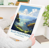 Blue Mountains Poster, Travel Print of Blue Mountains, New South Wales, Blue Mountains Gift, Australia Art Gift NQ Media Designs