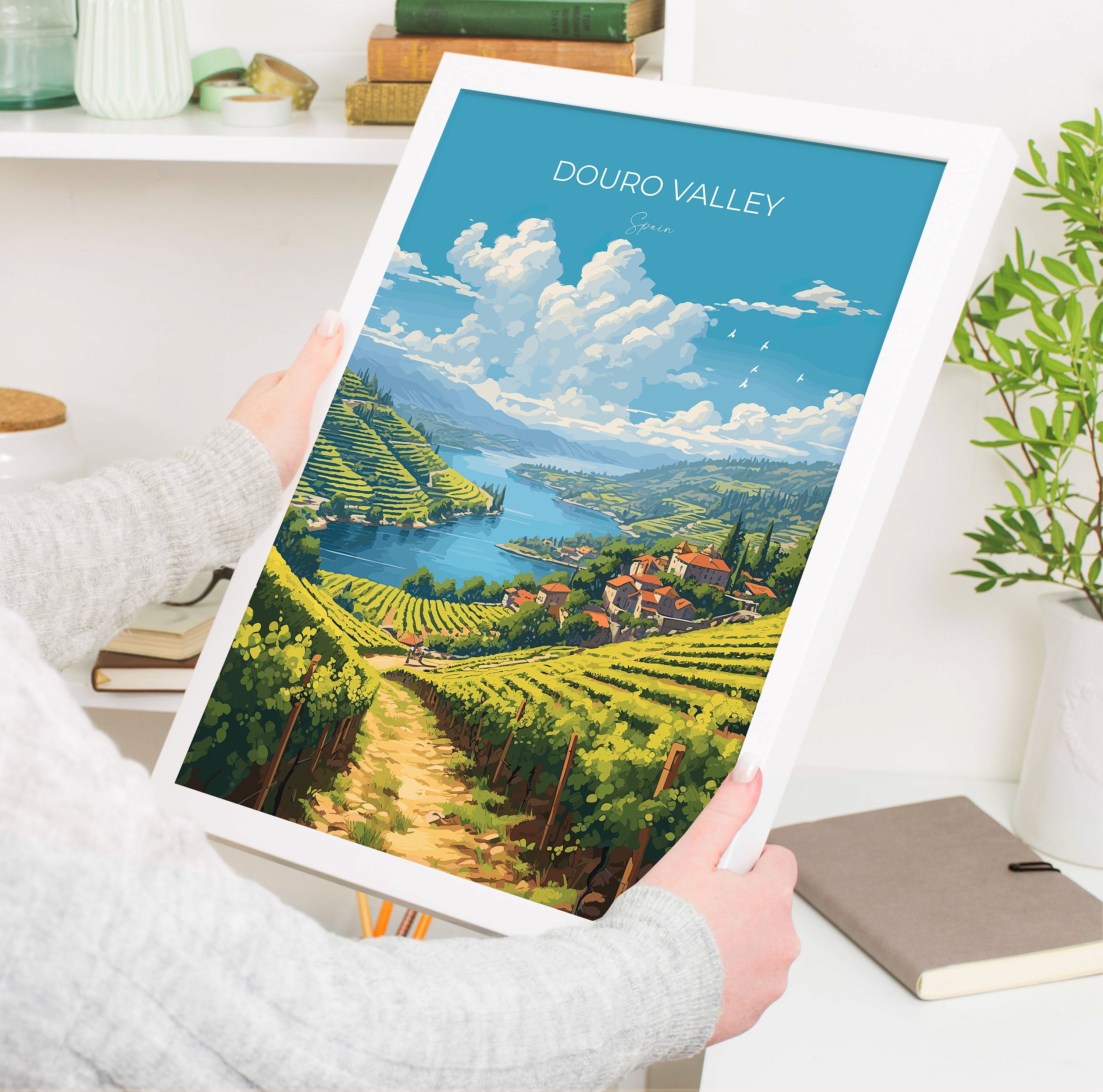 Douro Valley Print, Travel Poster of Douro Valley, Spain, Wine Region Art, Douro Valley Gift, Wall Art Print NQ Media Designs