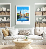 Oslo Poster, Travel Print of Oslo, Norway, Oslo Gift, Norway Wall Art, Travel Gift NQ Media Designs