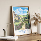 Cotswolds Print, Travel Poster of Cotswolds, England, Cotswolds Art Gift, England Gift Art, Landscape Wall Art Print NQ Media Designs