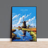Holland Travel Poster, Travel Print of Holland, Netherlands, Dutch Art, Holland Gift, Wall Art Print