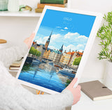 Oslo Travel Print, Travel Poster of Oslo, Norway, Oslo Gift, Norway Wall Art, Travel Gift NQ Media Designs