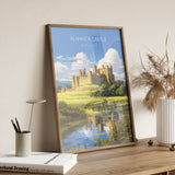 Alnwick Castle Travel Print, Travel Poster of Alnwick Castle, Northumberland Art Gift, England, Alnwick Castle Gift, Wall Art Print NQ Media Designs