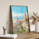 Malaga Travel Print, Travel Poster of Malaga, Spain, Malaga Gift, Spain Gift Art, Wall Art Print NQ Media Designs