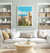 Malaga Travel Print, Travel Poster of Malaga, Spain, Malaga Gift, Spain Gift Art, Wall Art Print NQ Media Designs
