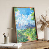 Chicago Print, Travel Poster of Chicago, Illinois, Chicago Art Gift, USA Gift, Wall Art Print NQ Media Designs