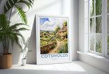 Cotswolds Print, Travel Poster of Cotswolds, England, Cotswolds Gift, Travel Watercolour Gift NQ Media Designs