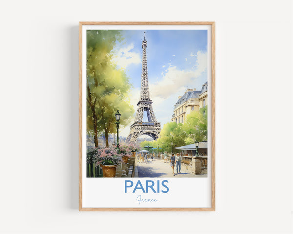 Paris Poster, Travel Print of Paris, France, Paris Gift, Travel Watercolour Gift
