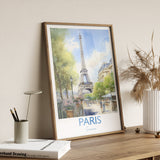 Paris Poster, Travel Print of Paris, France, Paris Gift, Travel Watercolour Gift NQ Media Designs