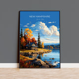 New Hampshire Print, Travel Poster of New Hampshire, New Hampshire State, New Hampshire Art Gift, USA, Travel Gift NQ Media Designs
