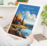 New Hampshire Print, Travel Poster of New Hampshire, New Hampshire State, New Hampshire Art Gift, USA, Travel Gift NQ Media Designs