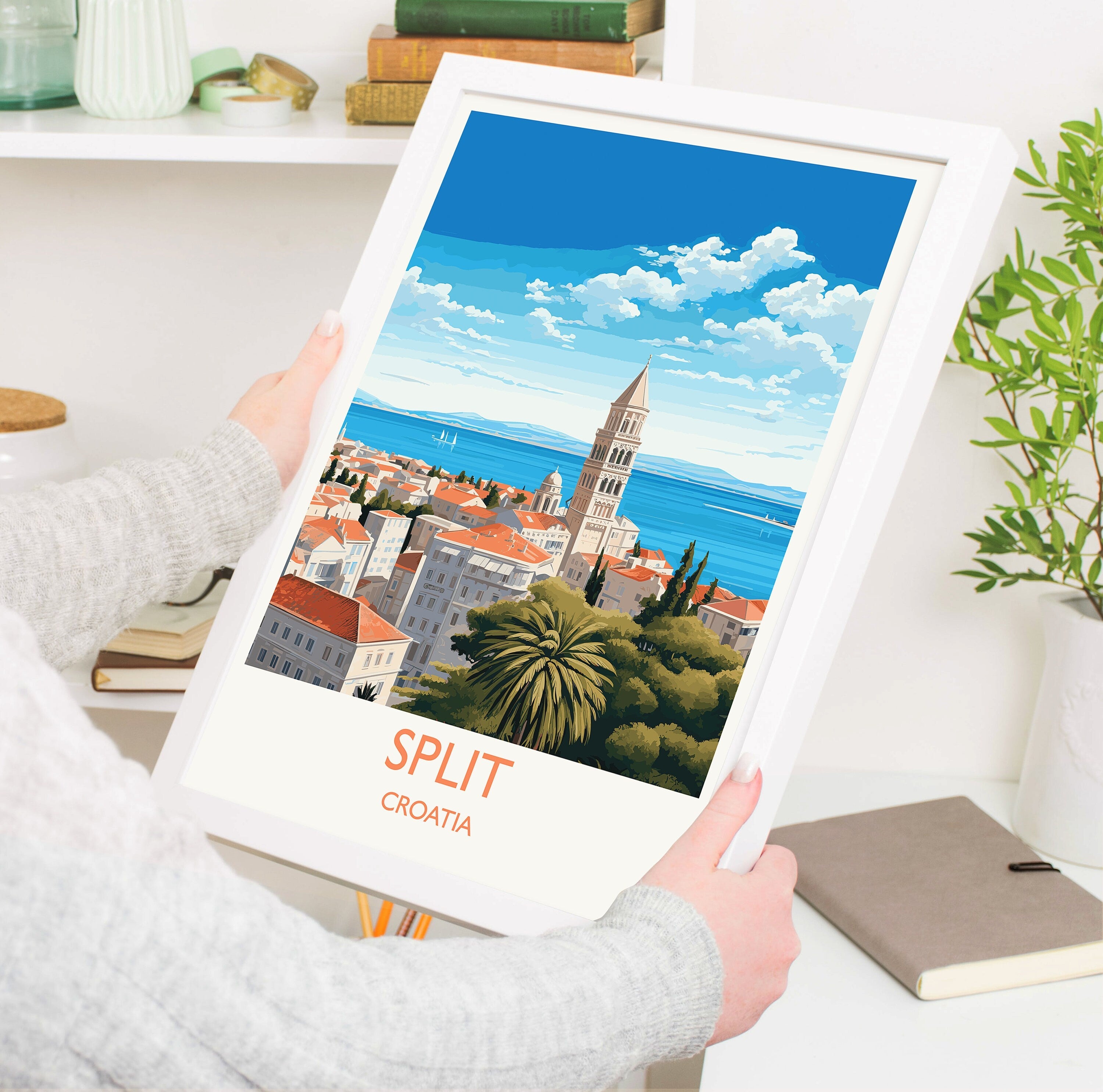 Split Travel Poster, Travel Print of Split, Croatia, Split Art Gift, Wall Art Print NQ Media Designs