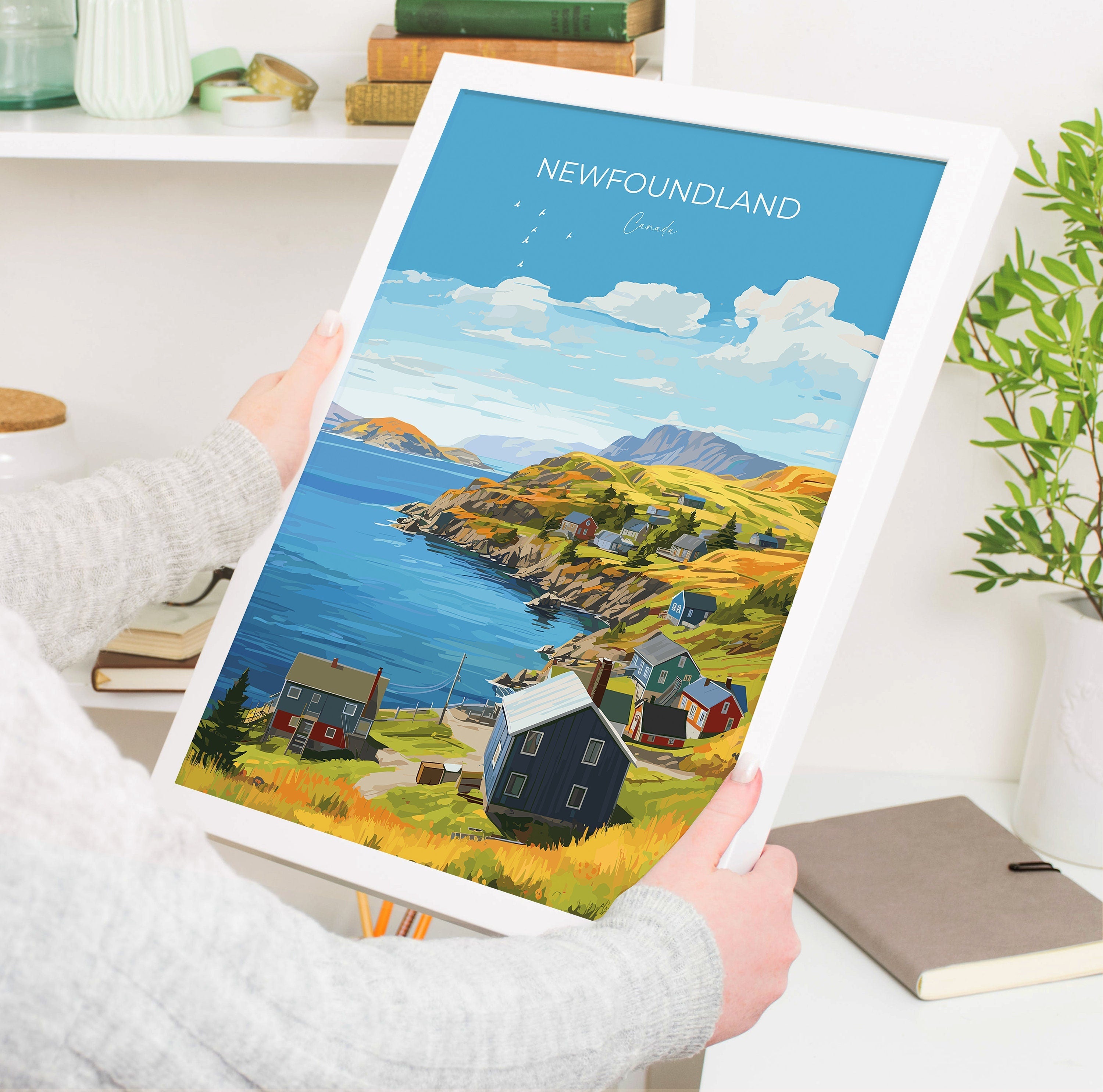 Newfoundland Poster, Travel Print of Newfoundland, Canada, Newfoundland Art Gift, Travel Gift NQ Media Designs