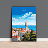 Split Travel Print, Travel Poster of Split, Croatia, Split Art Gift, Wall Art Print