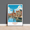 Ghent Poster, Travel Print of Ghent, Ghent Gift Art, Belgium Wall Art, Travel Gift NQ Media Designs