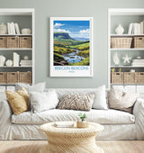 Brecon Beacons Travel Print, Brecon Beacons Travel Poster, Wales, Welsh Art, Brecon Beacons Gift, Wall Art Print NQ Media Designs