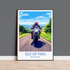 Isle of Man Motorbike Print, Travel Poster of Isle of Man, Motorbike Racing, Isle of Man Art Gift,British Isles Wall Art Print NQ Media Designs