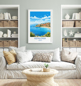 Kefalonia Travel Print, Travel Poster of Kefalonia, Greece, Kefalonia Art Gift, Wall Art Print NQ Media Designs