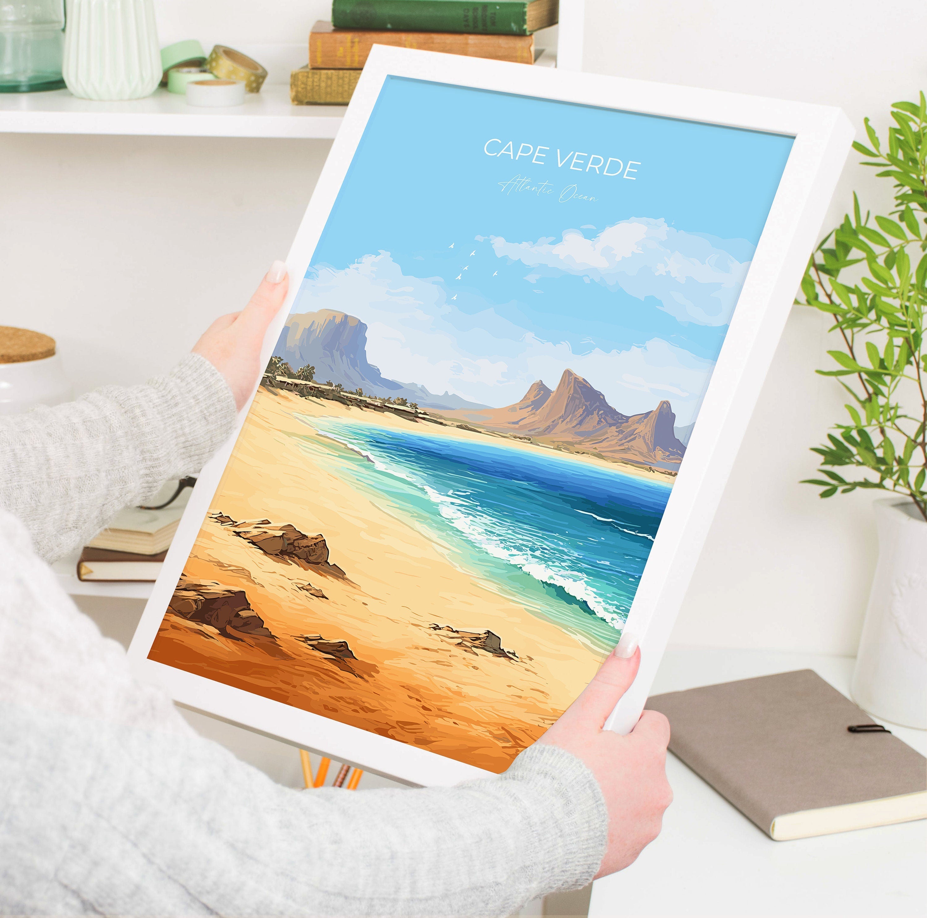 Cape Verde Travel Print, Travel Poster of Cape Verde, Africa, Cape Verde Art Gift, Wall Art Print NQ Media Designs