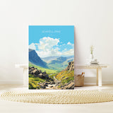 Scafell Pike Print, Scafell Pike Travel Poster, England, Cumbria Art, Scafell Pike Gift, Lake District Gift, Wall Art Print NQ Media Designs