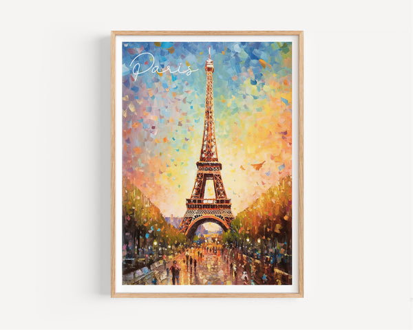 Paris Wall Art Poster, Abstract Art Travel Print, Travel Poster of Eiffel Tower, Paris Abstract Art , Paris Art Gift, France, Wall Art Print