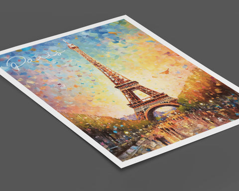 Paris Wall Art Poster, Abstract Art Travel Print, Travel Poster of Eiffel Tower, Paris Abstract Art , Paris Art Gift, France, Wall Art Print