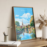 Norwich Travel Print, Travel Poster of Norwich, Norfolk, England, Norfolk Art, Norfolk Gift, Norwich Gift, Wall Art Print NQ Media Designs