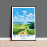 Rutland Water Travel Print, Travel Poster of Rutland Water, Rutland Water Reservoir, Rutland Water Art Gift, Wall Art Print NQ Media Designs