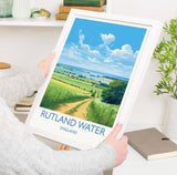 Rutland Water Travel Print, Travel Poster of Rutland Water, Rutland Water Reservoir, Rutland Water Art Gift, Wall Art Print NQ Media Designs